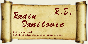 Radin Danilović vizit kartica